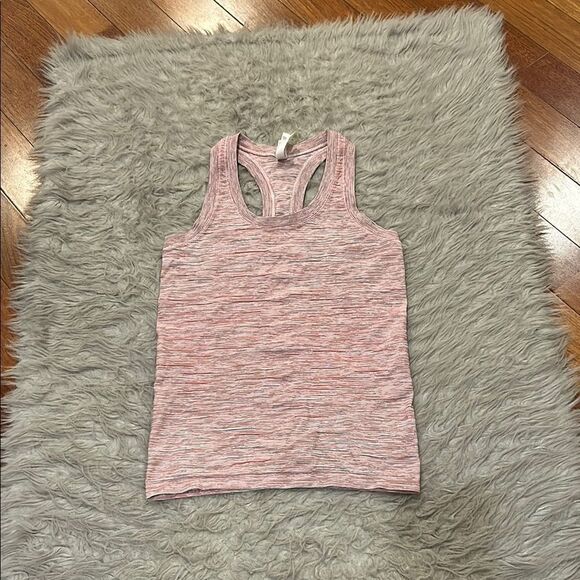 Athleta momentum seamless red and gray stripped athletic tank top - Picture 1 of 5
